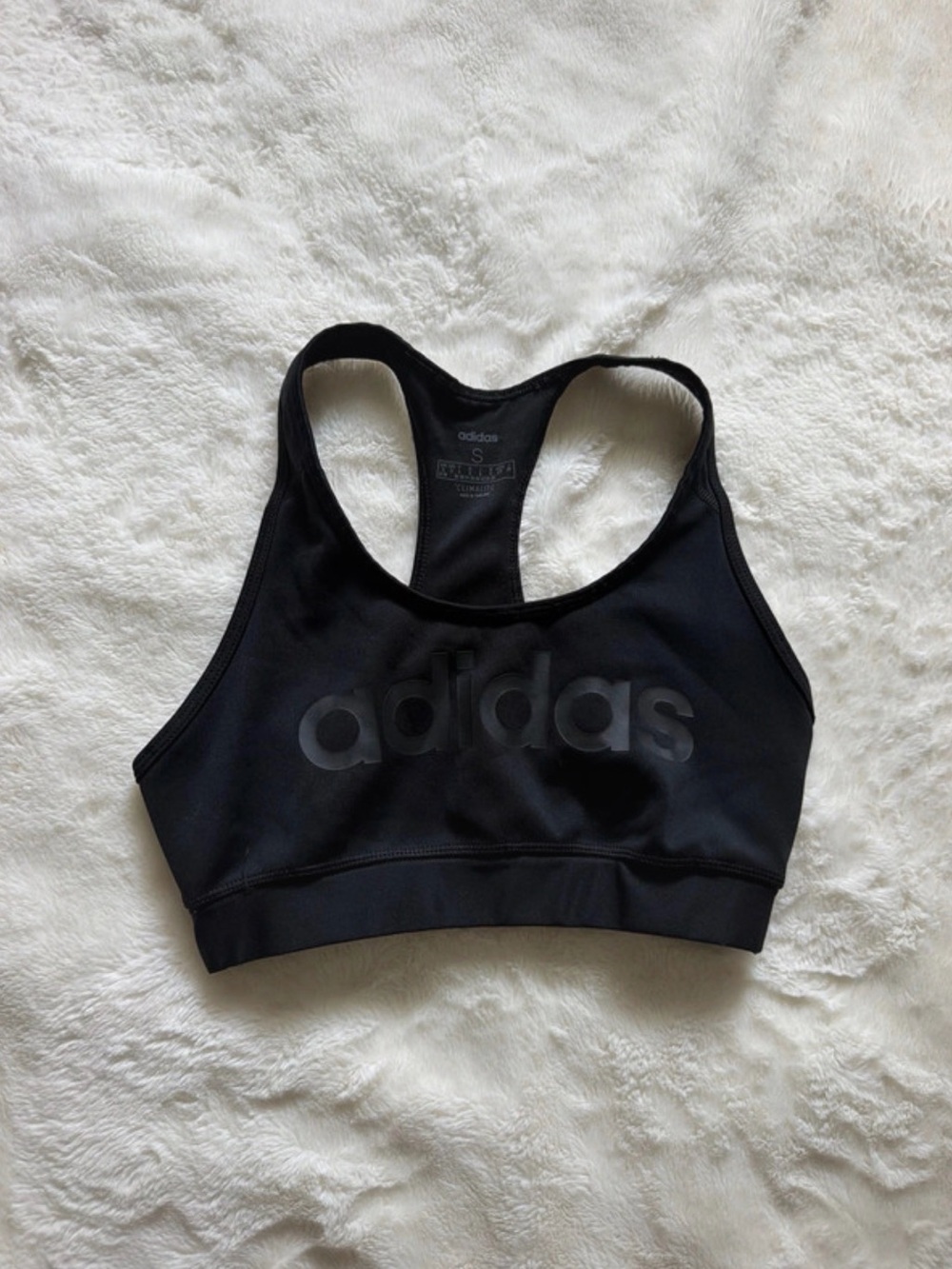 adidas Black Logo Racerback Bikini Top